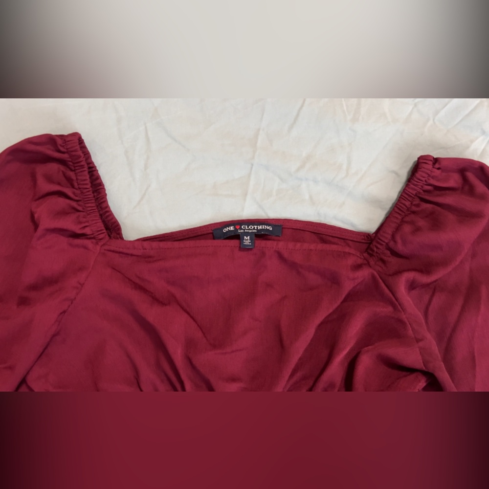 One Clothing | Deep Red Long sleeve Blouse